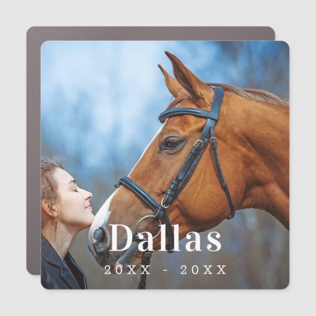 Horse Memorial Custom Pet Photo Vehicle Car Magnet (Front)