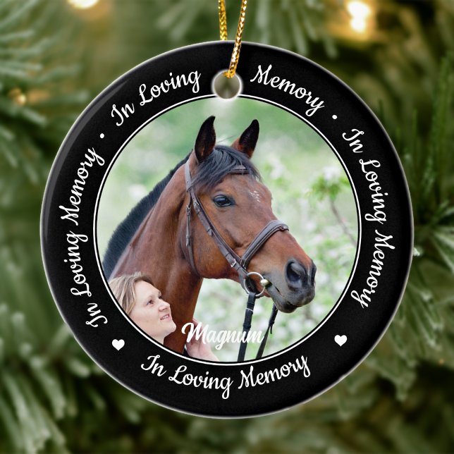 Horse Memorial Equestrian In Loving Memory Photo Ceramic Ornament (Creator Uploaded)