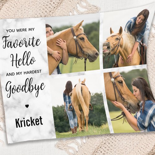 Horse Memorial Equestrian Keepsake Photo Collage Fleece Blanket
