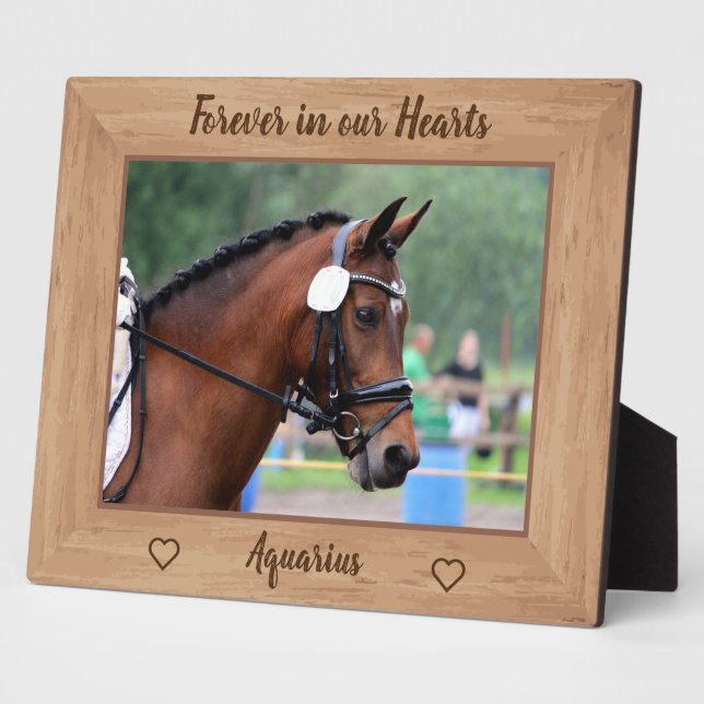 Horse Memorial Forever in our Hearts Horse Photo Plaque (Side)