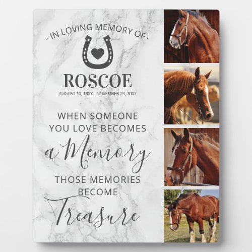 Horse Memorial Gift _ Equine Photo Plaque