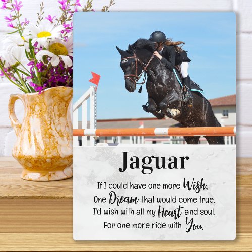 Horse Memorial Gift Photo Plaque