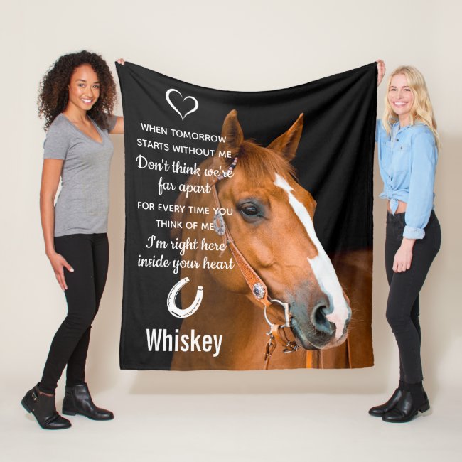 Horse Memorial Gift - Remembrance Keepsake Fleece Blanket