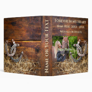 Horse Memorial Gifts, Photo and Personalized 3 Ring Binder