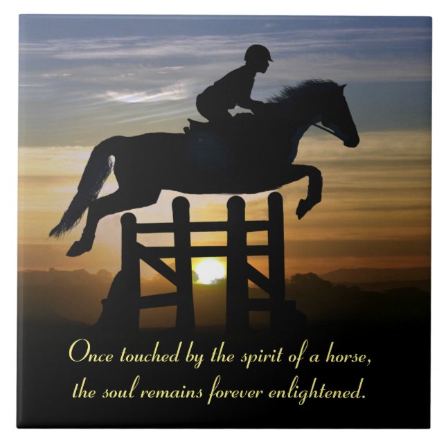 Horse Memorial Hunter Jumper Ceramic Tile (Front)