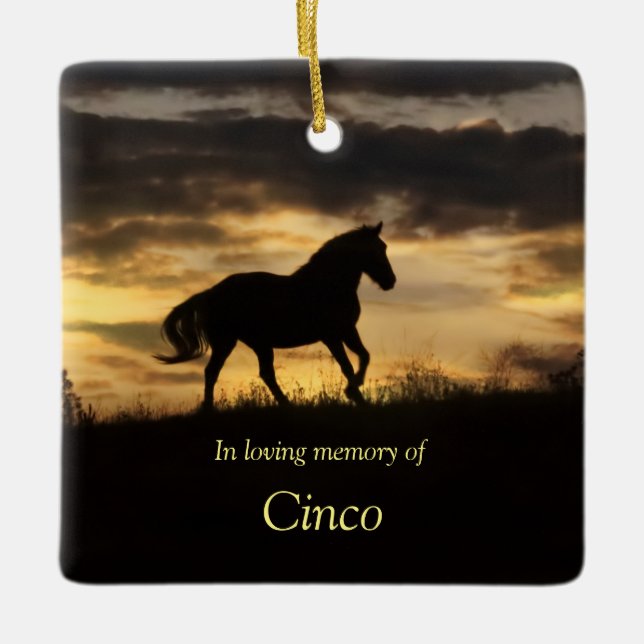 Horse Memorial In Loving Memory  Ceramic Ornament (Front)