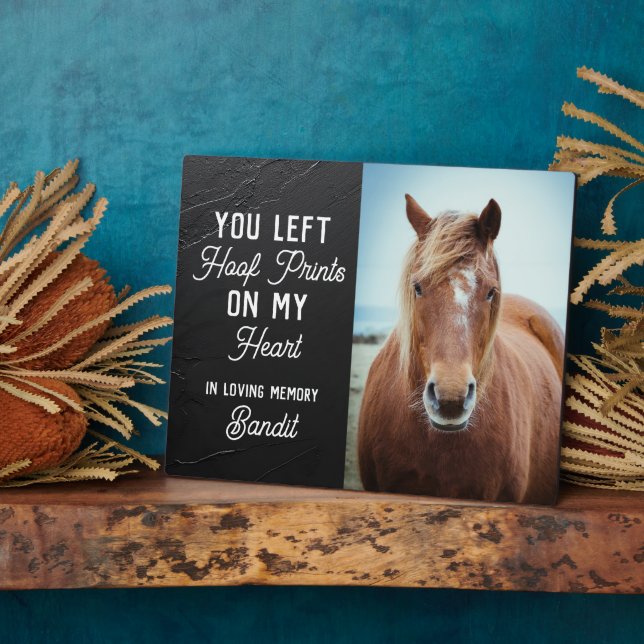 Horse Memorial Keepsake Equestrian Custom Photo Plaque (Side)