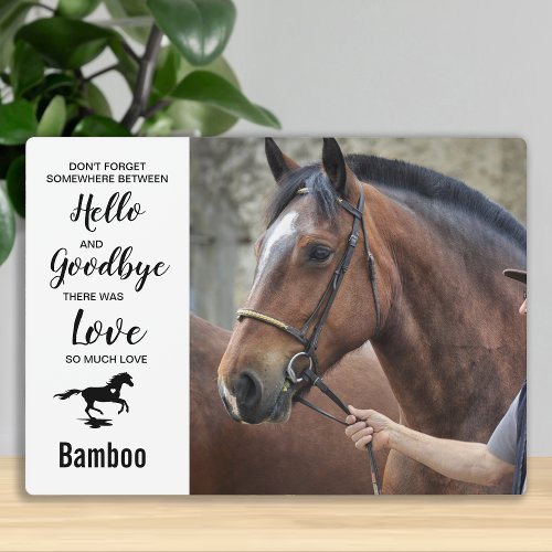 Horse Memorial Keepsake Sympathy Quote Horse Photo Plaque