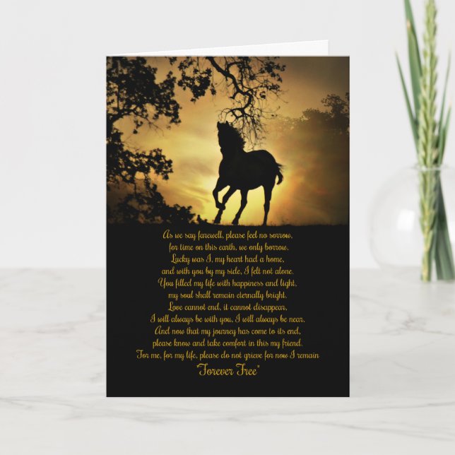 Horse Memorial Original Poem Card (Front)