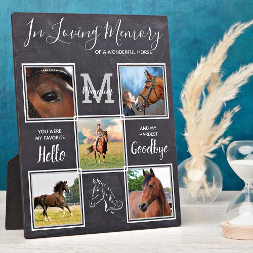 Horse Memorial Personalized 5 Picture Pet Loss  Plaque