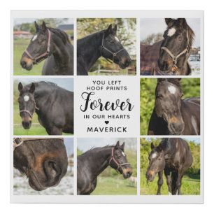 Horse Memorial Personalized 8 Pet Photo Collage Faux Canvas Print