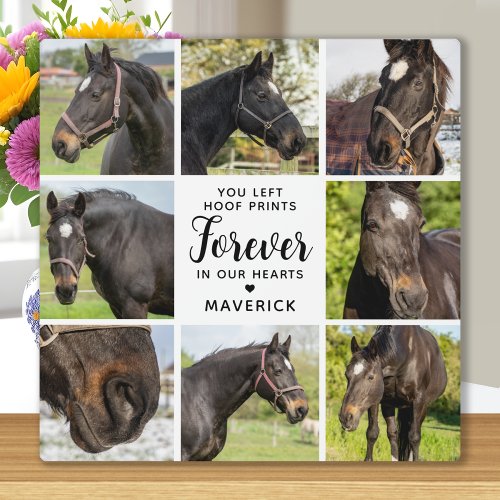Horse Memorial Personalized 8 Pet Photo Collage Plaque
