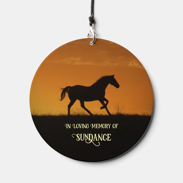 Horse Memorial Personalized Name Galloping  Wind Chime (Front)
