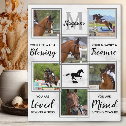 Horse Memorial Personalized Unique Photo Collage Plaque