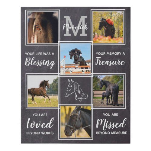 Horse Memorial Pet Loss Personalized 6 Picture Faux Canvas Print