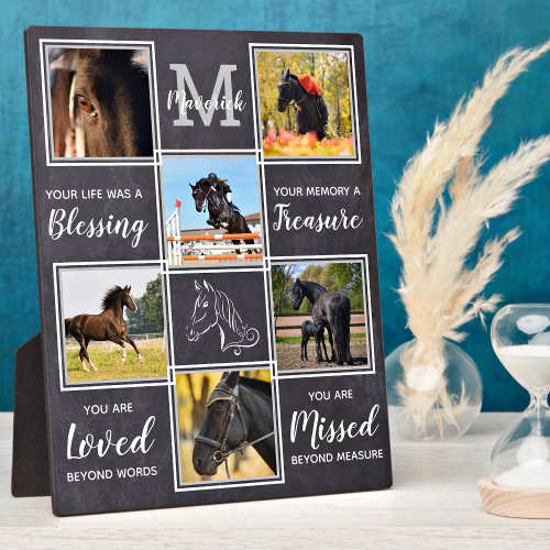 Horse Memorial Pet Loss Personalized 6 Picture Plaque