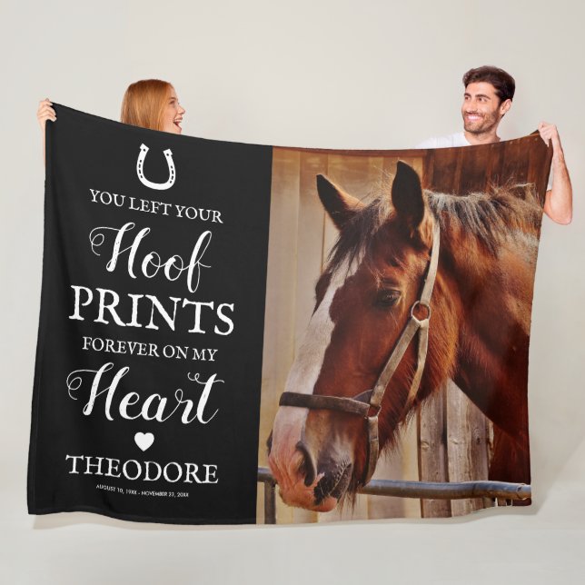 Horse Memorial - Pet Sympathy Fleece Blanket (In Situ)