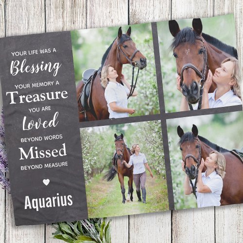 Horse Memorial Photo Collage Fleece Blanket