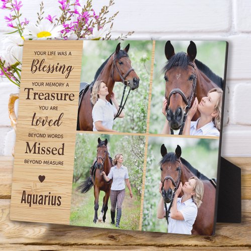 Horse Memorial Photo Collage Plaque