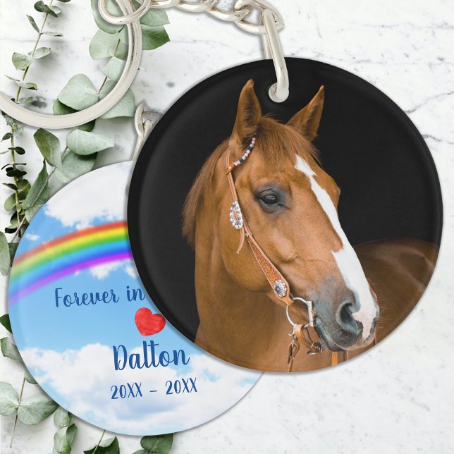 Horse Memorial Photo Keychain (Creator Uploaded)