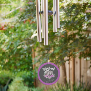 Horse memorial purple poppy watercolor photo gray wind chime