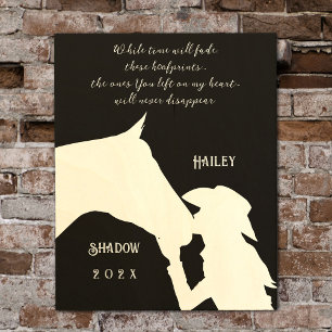 Horse memorial quote black hoofprints wood wall art