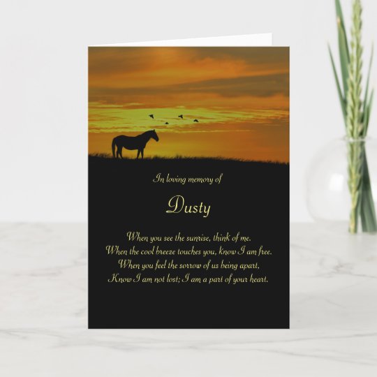 Horse Memorial Sympathy Card | Zazzle.com