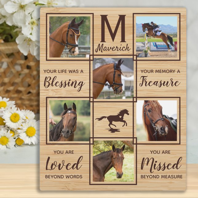 Horse Memorial Unique Photo Collage Plaque (Creator Uploaded)
