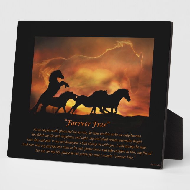 Horse Memorial with Spiritual Poem Plaque (Side)