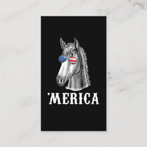 Horse Merica 4th of July USA Men Women American Fl Business Card