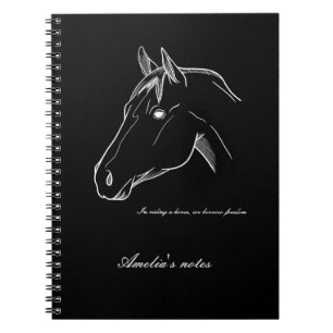Horse minimalistic line design notebook