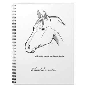 Horse minimalistic line design notebook