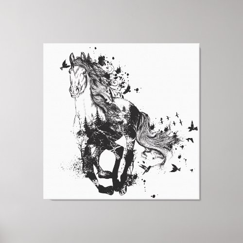 Horse Modern Abstract Canvas Print