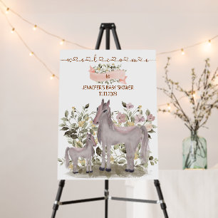 Horse Mom Family Welcome to baby shower Sign