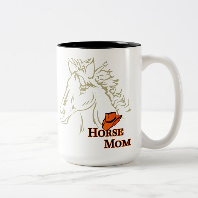 Horse Mom With Hat Coffee Mug (Right)