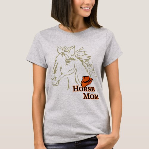 Horse Mom With Hat Womens Tee