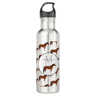 Horse Monogrammed School  Stainless Steel Water Bottle