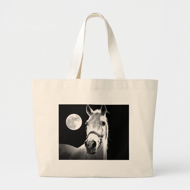 Horse & Moon Large Tote Bag (Front)