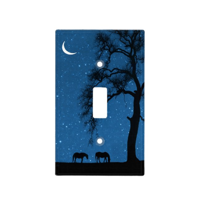 Horse Moon Stars Light Switch Cover (Front)