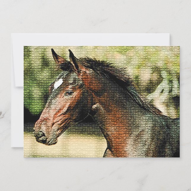 Horse Mosaic Tiles Invitation (Front)