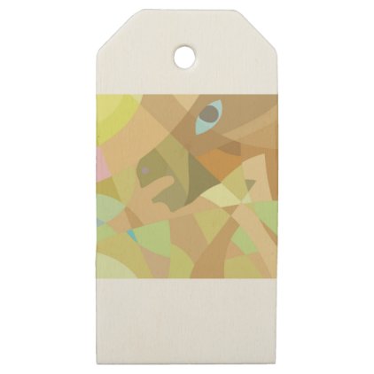 horse mosaic wooden gift tags
