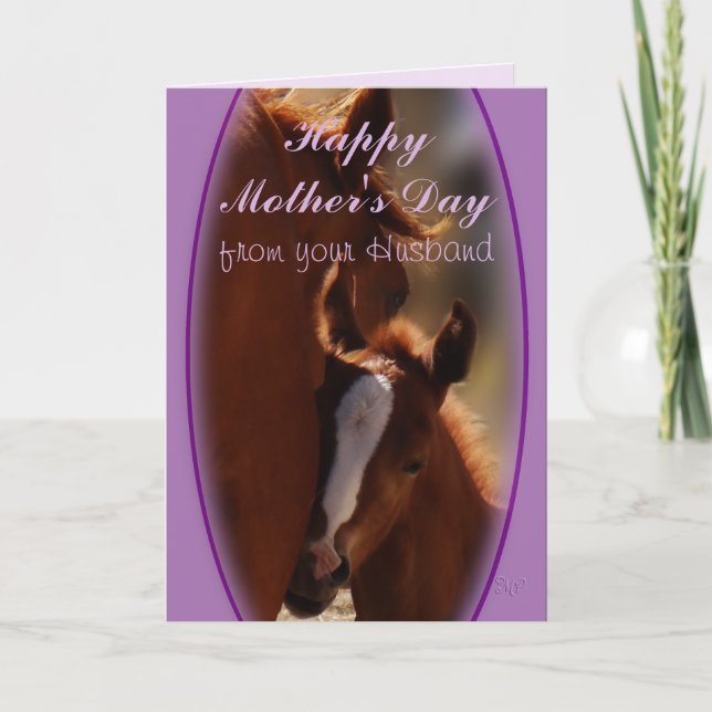 Horse Mother's Day 2 from Husband- or any occasion Card (Front)