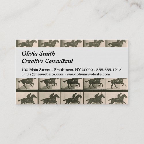 Horse Motion Vintage Photography Business Card