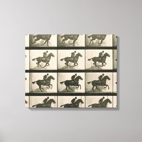 Horse Motion Vintage Photography Canvas Print