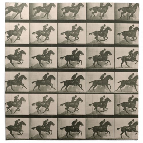 Horse Motion Vintage Photography Cloth Napkin