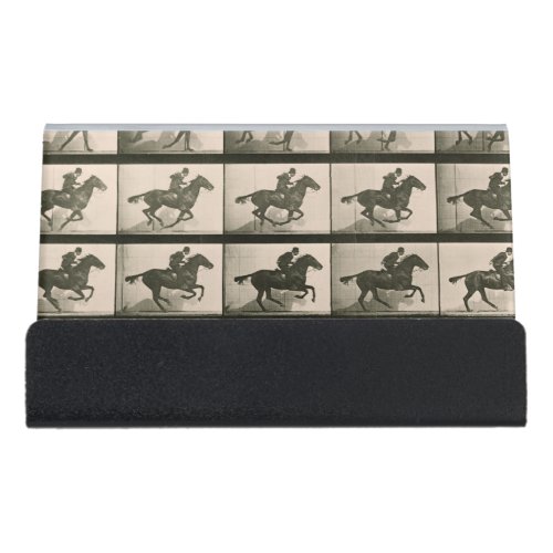 Horse Motion Vintage Photography Desk Business Card Holder