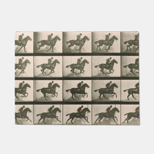 Horse Motion Vintage Photography Doormat