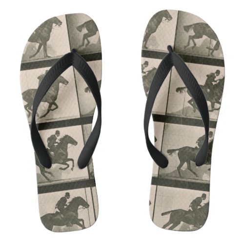 Horse Motion Vintage Photography Flip Flops