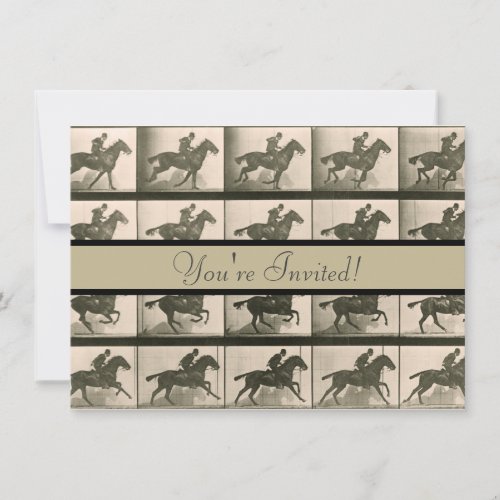 Horse Motion Vintage Photography Invitation