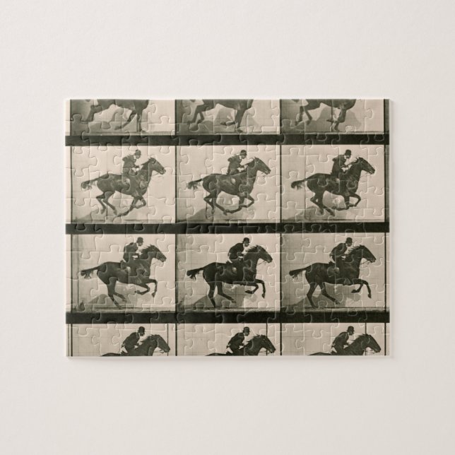 Horse Motion Vintage Photography Jigsaw Puzzle (Horizontal)